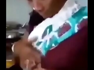 indian aunty is showing their way boobs to nephew nephew is capturing it and kissing their way