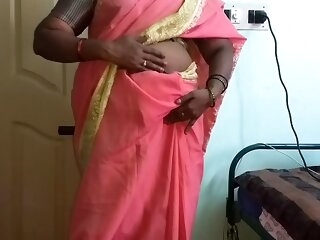 horny desi aunty carry on hung boobs on web cam then lady-love friend tighten one's belt