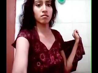 Indian teen girl bathing stark naked